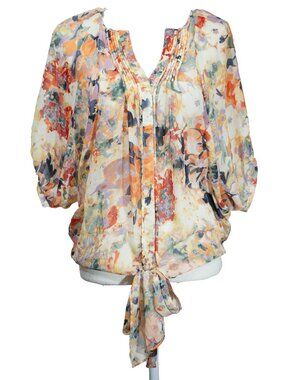 SHEER Top | Balloon Sleeve Romantic Feminine Blouse | Buffalo David Bitton